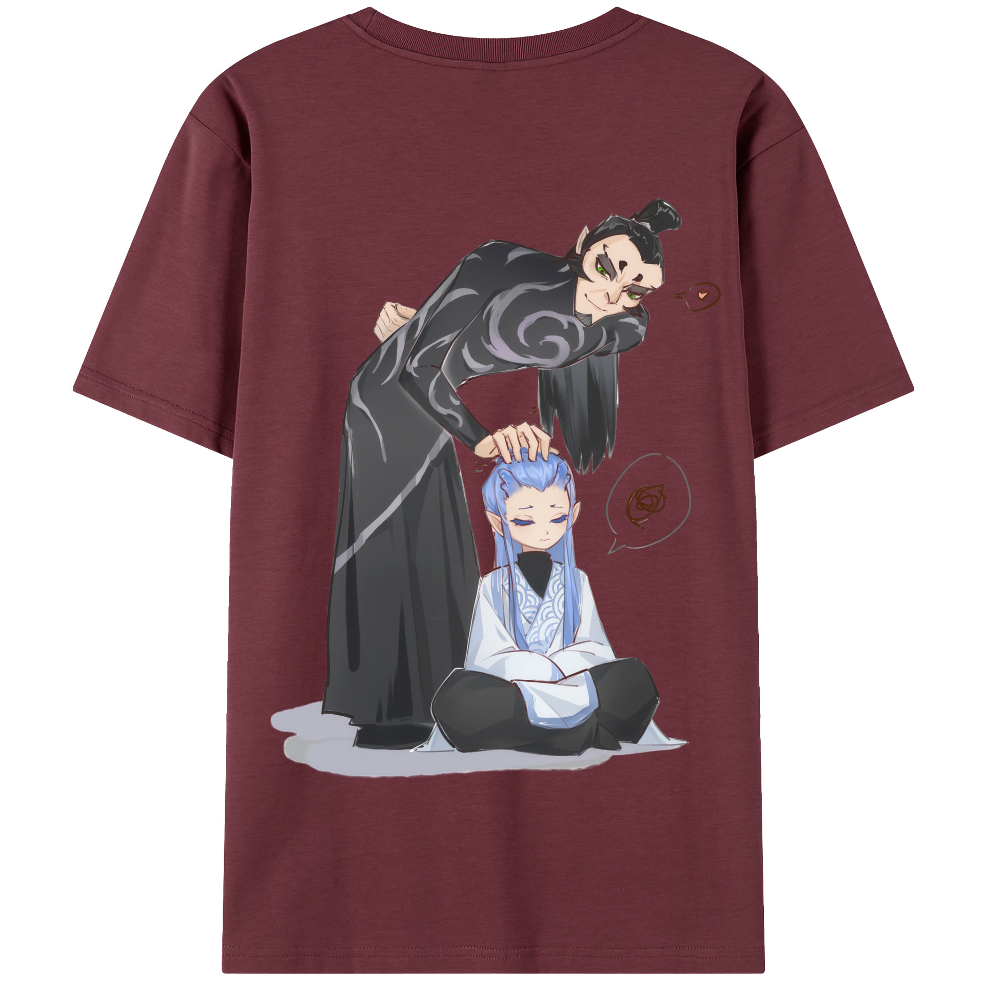 （画像用） Ne Zha 2 ナタ 魔童の大暴れ 綿100％半袖Tシャツ（背面プリント）